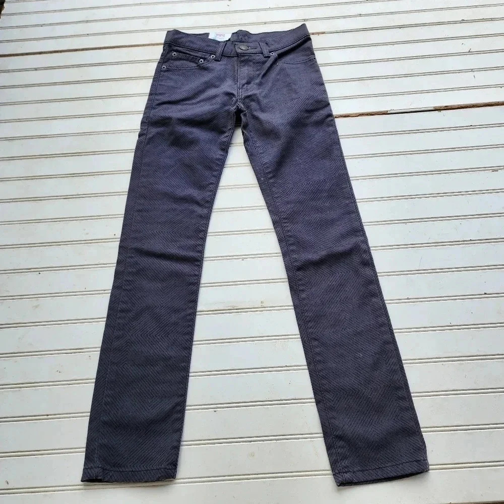 NWT Levi's 510 Super Skinny Jeans Boy's 12 Reg Gray Print Denim 26x26